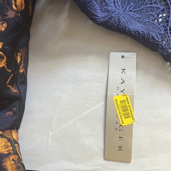 Kay Unger New York Floral Jacquard Lace Illusion Dress - Picture 15 of 16